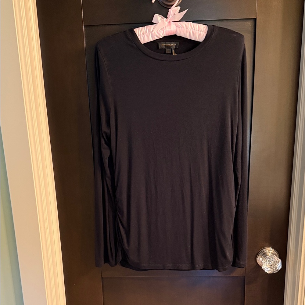 Donna Karan Black Top with side Accents